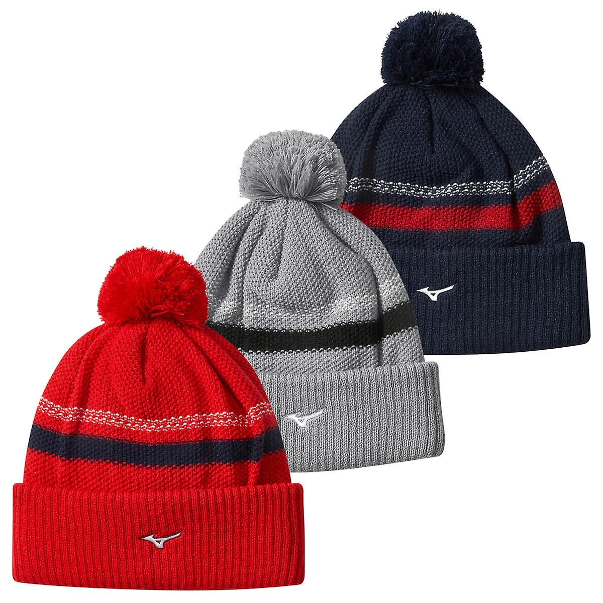 Mizuno Breath Thermo Pom Pom Beanies Red 2 Mizuno Breath Thermo Pom Pom Beanies Red - Image 2