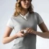 Glenmuir Ladies V Neck Cotton Golf Slipover Light Grey Marl ASTRID