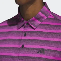 Adidas Golf 2-Colour Stripe Shirt Black/Lucid Fuchsia -Golf Promotion Store HR8010 b2b152 pdp
