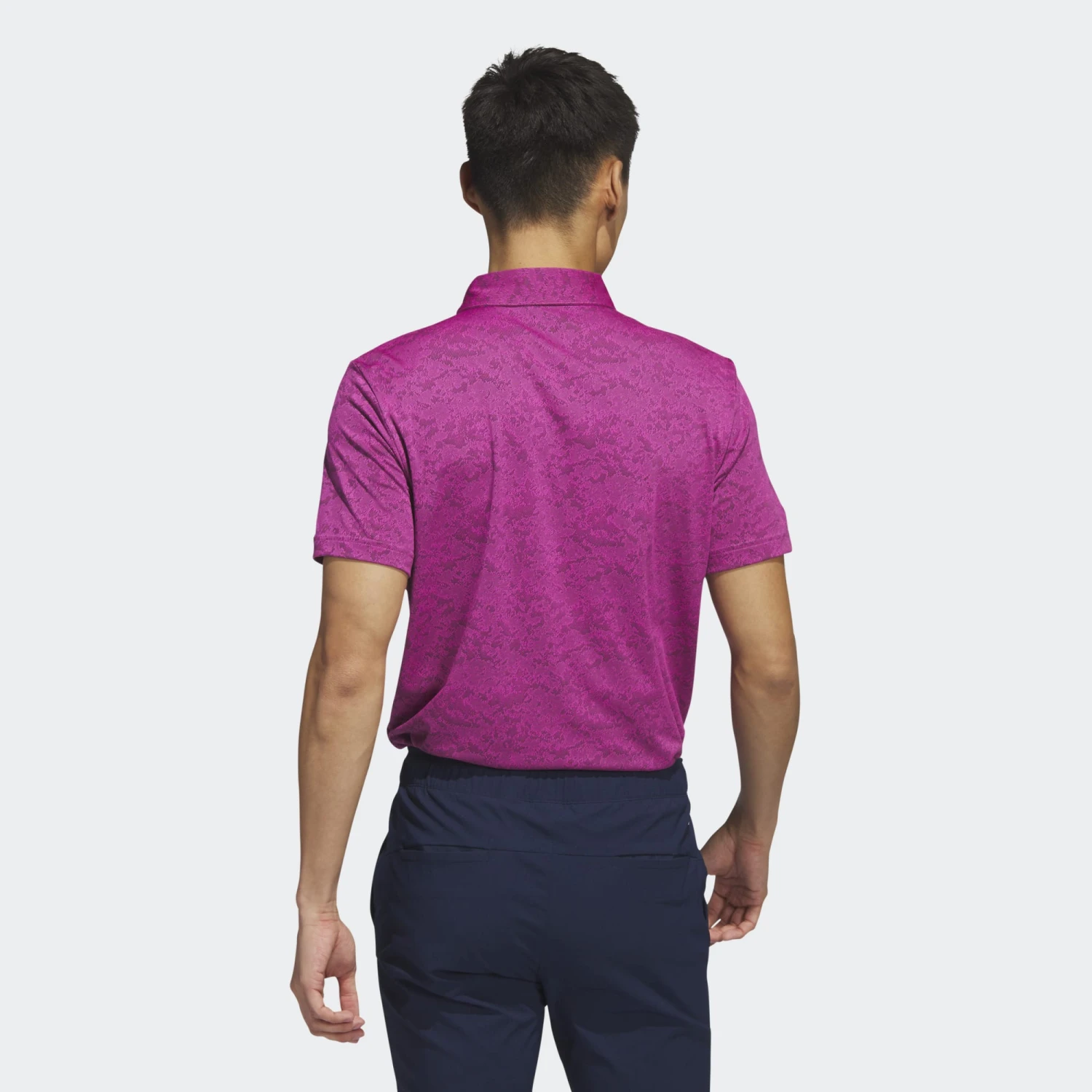 Adidas Golf Textured Jacquard Shirt Lucid Fuschia 4 Adidas Golf Textured Jacquard Shirt Lucid Fuschia - Image 4