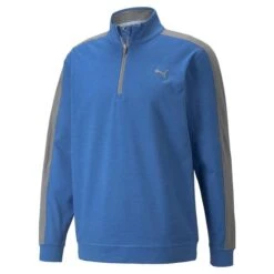 Puma Gents Cloudspun T7 1/4 Zip Top Blue - Grey