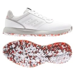 Adidas Gents S2G Spike Less Leather Shoes White - Grey - Red -Golf Promotion Store P FX4333ADIDASSHOESWHITEGREYREDGENTS 6 L
