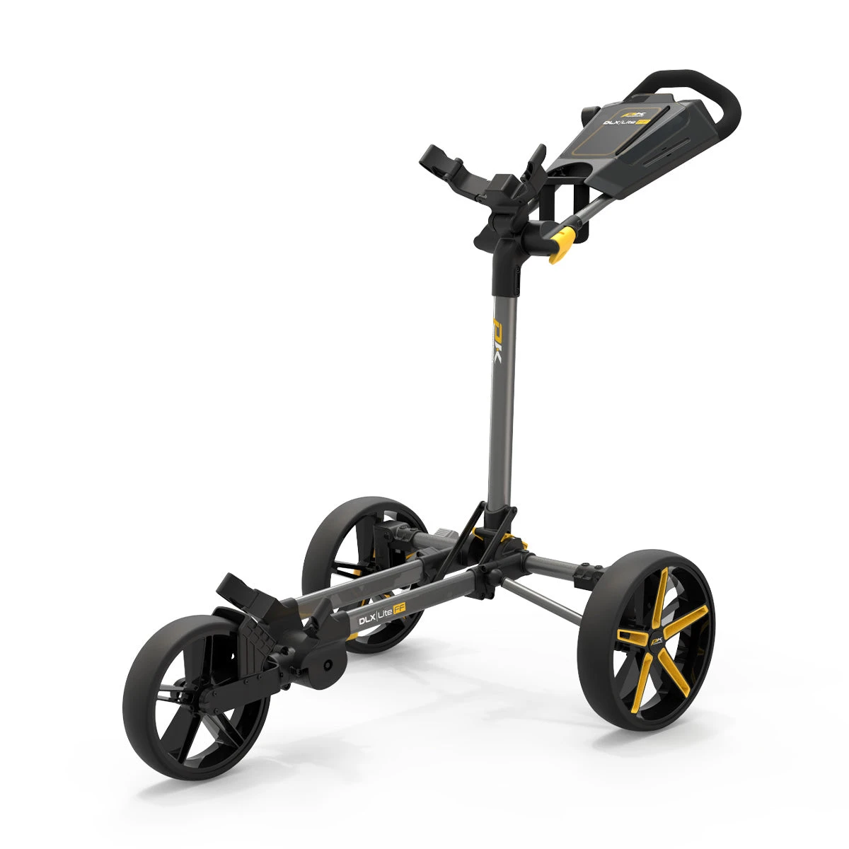 PowaKaddy 2022 DXL Lite Fast Fold Push Cart Yellow Trim